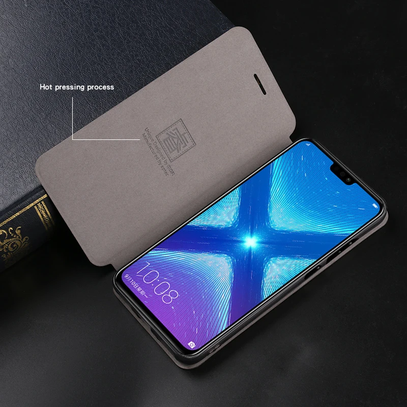 Для Huawei Honor 8C чехол Mofi модный флип PU кожаный для мобильного телефона huawei