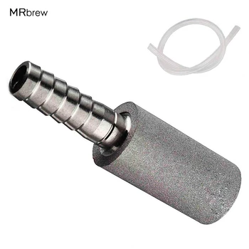 

Aeration Stone with 20'' Silicon Hose, Stainless Steel 2 Micron Diffusion Stone with 1/4'' Barb Home brewing for Beer/Water