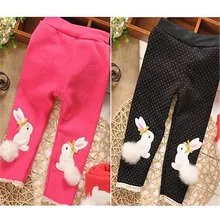 2016 Winter Infant Baby Girl Polka-dot Pants Rabbit Printed Thickening Bottoms 9-30M Kawaii Elsa NMD