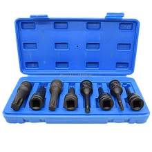 Набор из 8 предметов воздействия Torx Бит звезды Набор торцевых головок T30 T40 T45 T50 T55 T60 T70 T80 CR-MO отвертка бит сокета 1/" квадратного привода 78 мм в длину