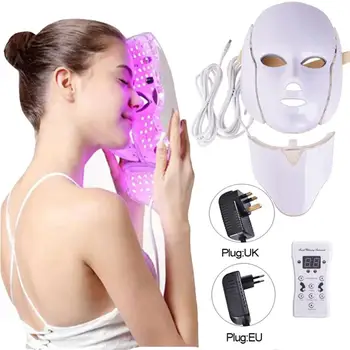 

2 kinds of 7 colors electric mask mask machine phototherapy to improve skin pore mask neck beauty LED mask with photon therapy