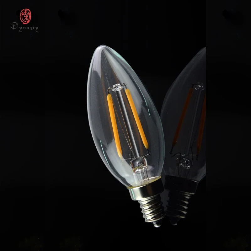 Dynasty LED Filament Bulbs Retro Edison Candle Lights E14 85-265V Antique Hanging Pendant Lighting Table Lamp Decorative Bulbs
