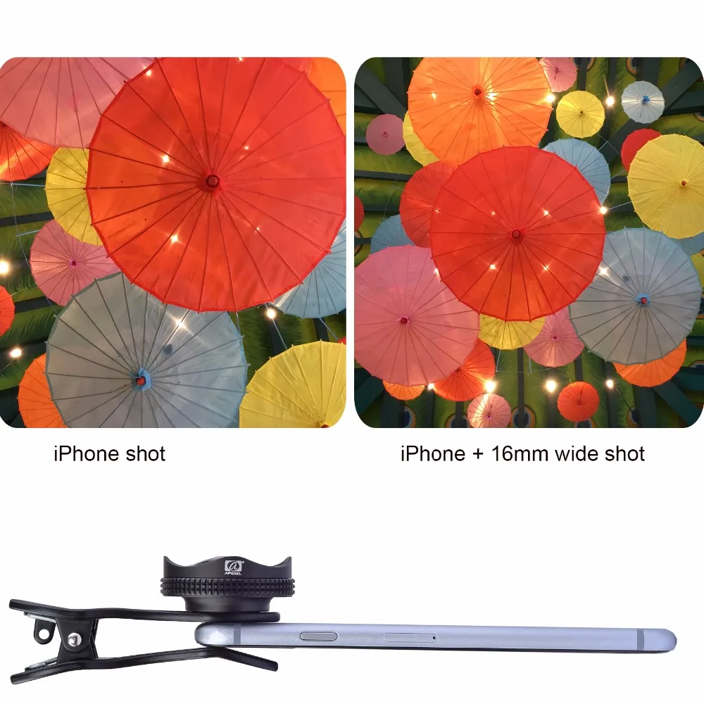 mobile phone camera lens APEXEL Pro Camera Lens Kit 16mm 4k Wide Angle Lens with CPL Filter Universal HD Mobile Phone Lens for iPhone 7 6S Plus Xiaomi best mobile lens for photography