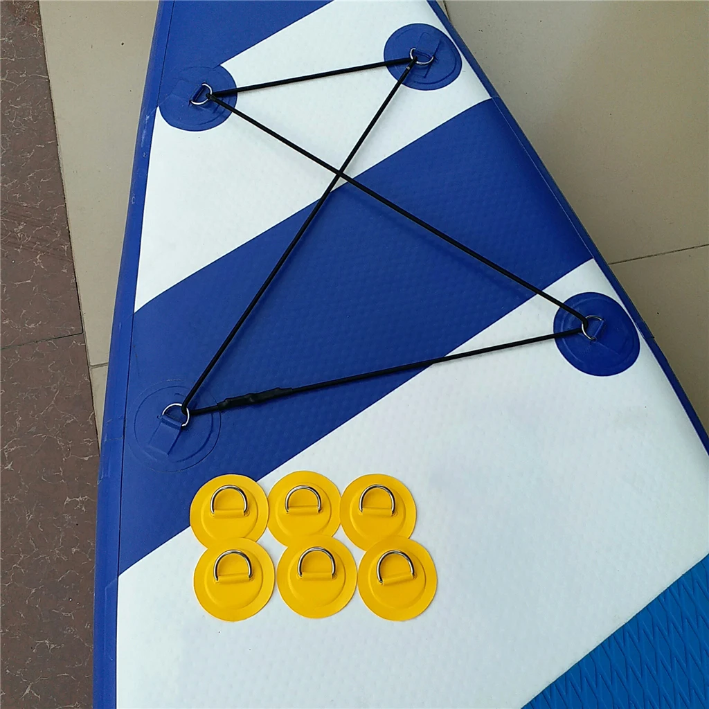 6 Pcs PVC Rib Inflatable Boat SUP D-Ring Patch Pad Fishing Rigging Accessories Surfboard D Ring Patch Fishing Raft