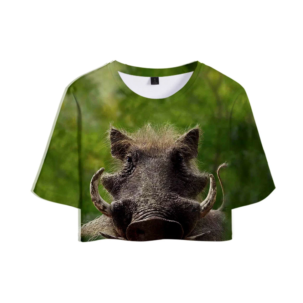 

2019 NEW Film glory kingdom King The Lion King Simba 3D Tops Crops Girl t-shirt Short T shirt Women Sexy Sale Casual Clothes