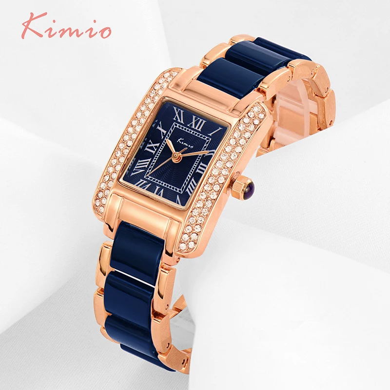 KIMIO Simulation Ceramic Bracelet Ladies Watches Top Brand Luxury Retro Rectangle Rose Gold Womens Watches Sale horloges vrouwen KIMIO Simulation Ceramic Bracelet Ladies Watches Top Brand Luxury Retro Rectangle Rose Gold Womens Watches Sale horloges vrouwen