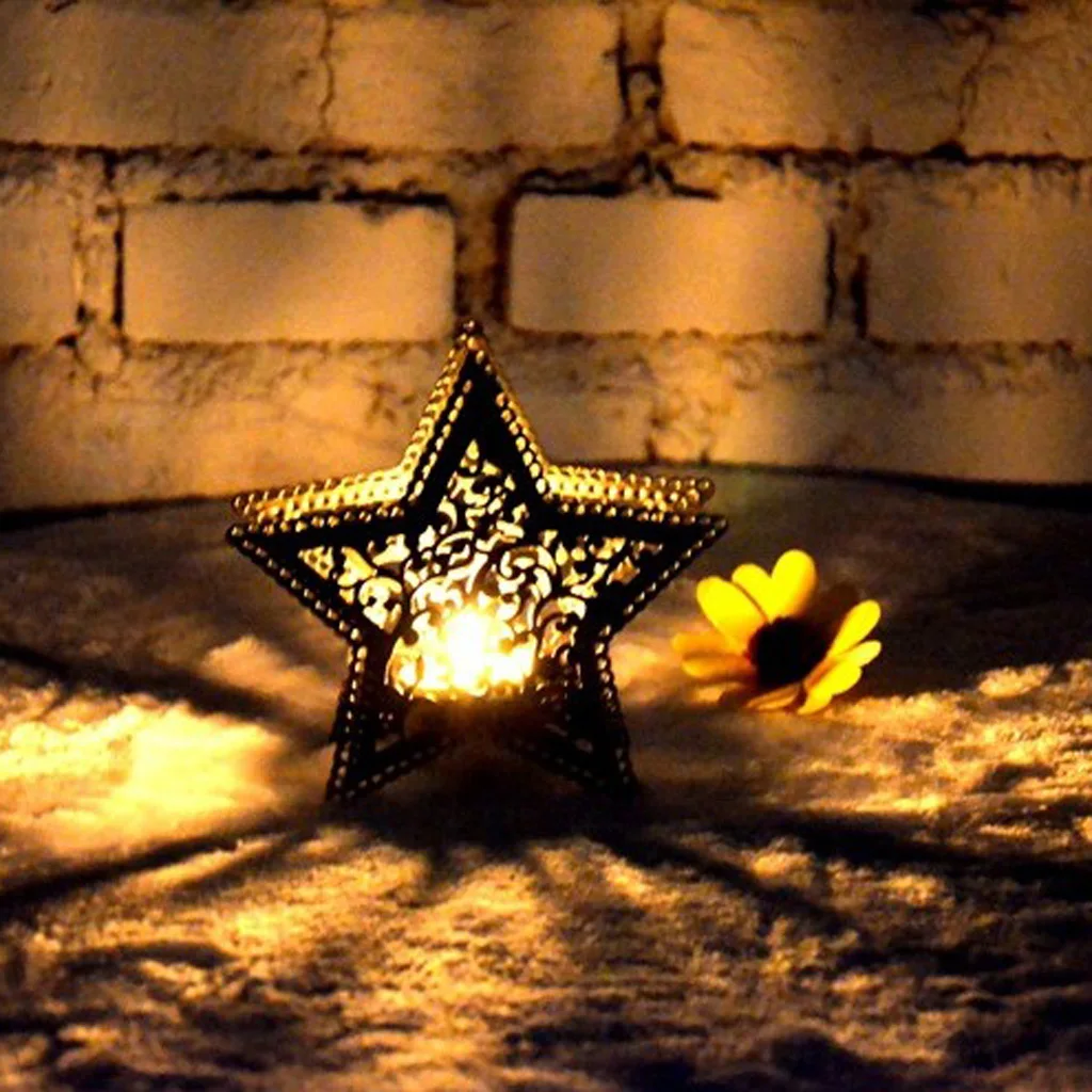  Moroccan Garden LED Candle Holder Lamp Holder Garden Patio Decor Star Shape Children's Bedroom Decoration Photo Prop
