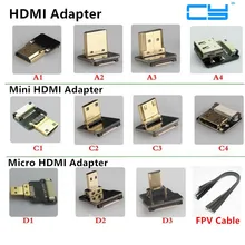 FPV Micro HDMI Mini HDMI 90 degree Adapter 5cm-100cm FPC Ribbon Flat HDMI Cable Pitch 20pin for Multicopter Aerial Photography