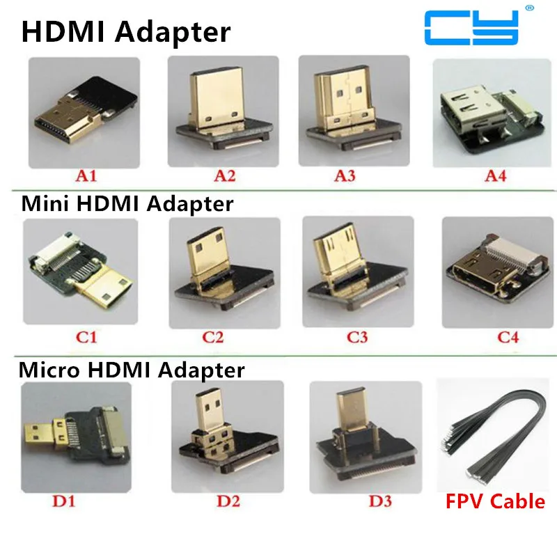Мини HDMI адаптер 90 градусов FPV Micro 5 100 см плоский кабель 20pin для мультикоптера