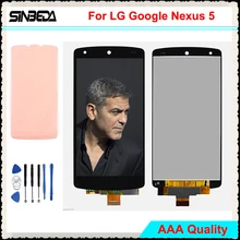 

Sinbeda LCD Screen Display No Dead Pixel For LG Google Nexus 5 D820 D821 LCD Touch Screen Digitizer Full Assembly Free Adhesive
