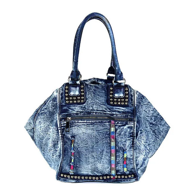 Aliexpress.com : Buy iPinee Rivet Vintage Fashion Denim Bag Women Tote ...