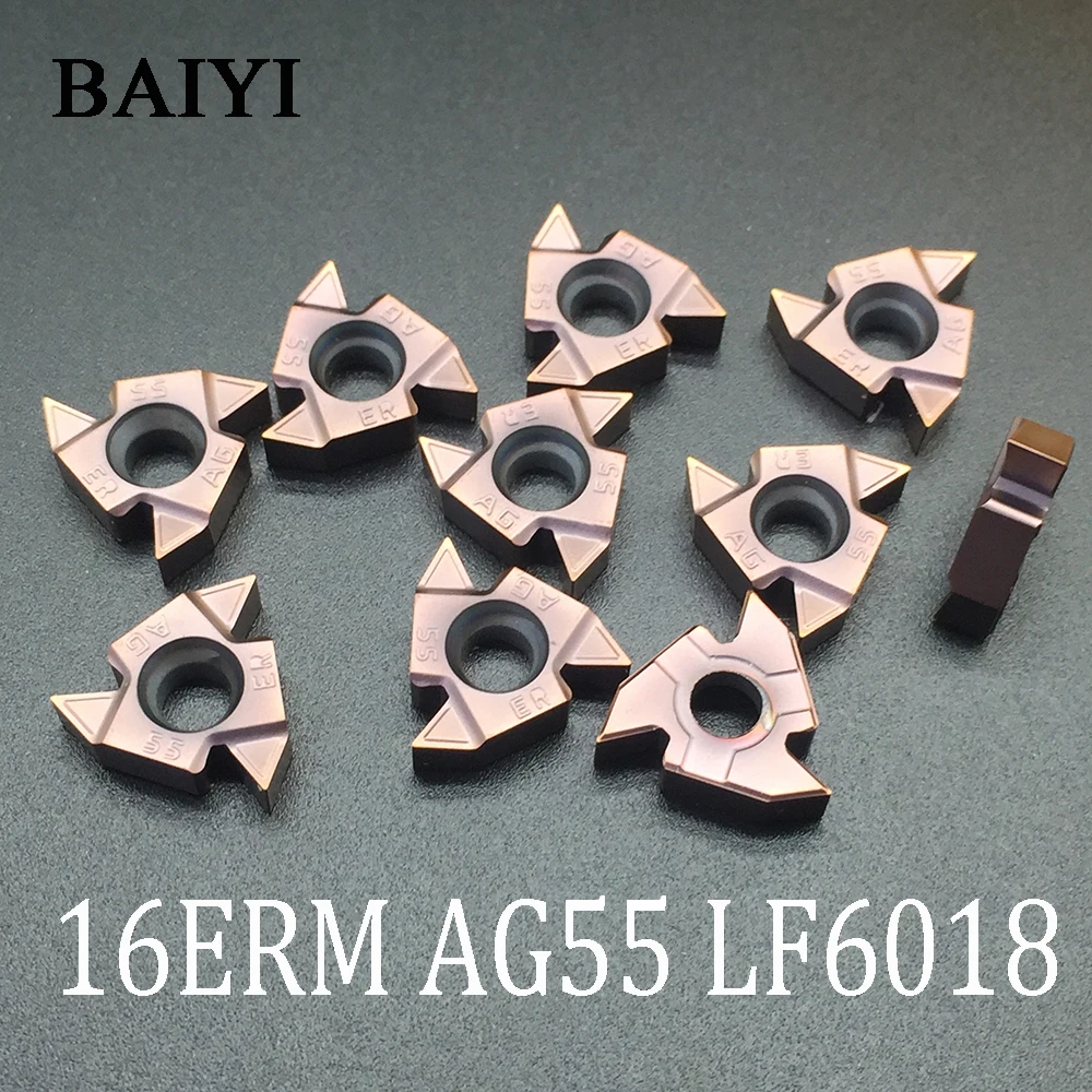 10pcs 16ERM AG55 LF6018 Deskar Carbide Threaded Inserts Blade for Thread Tool For processing stainless steel