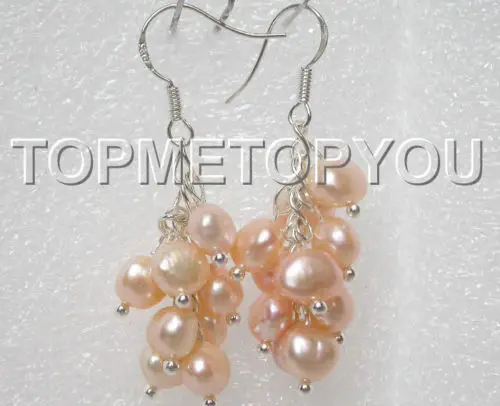 

2 colors wholesle Chrming! pink/coffee Broque perls errings