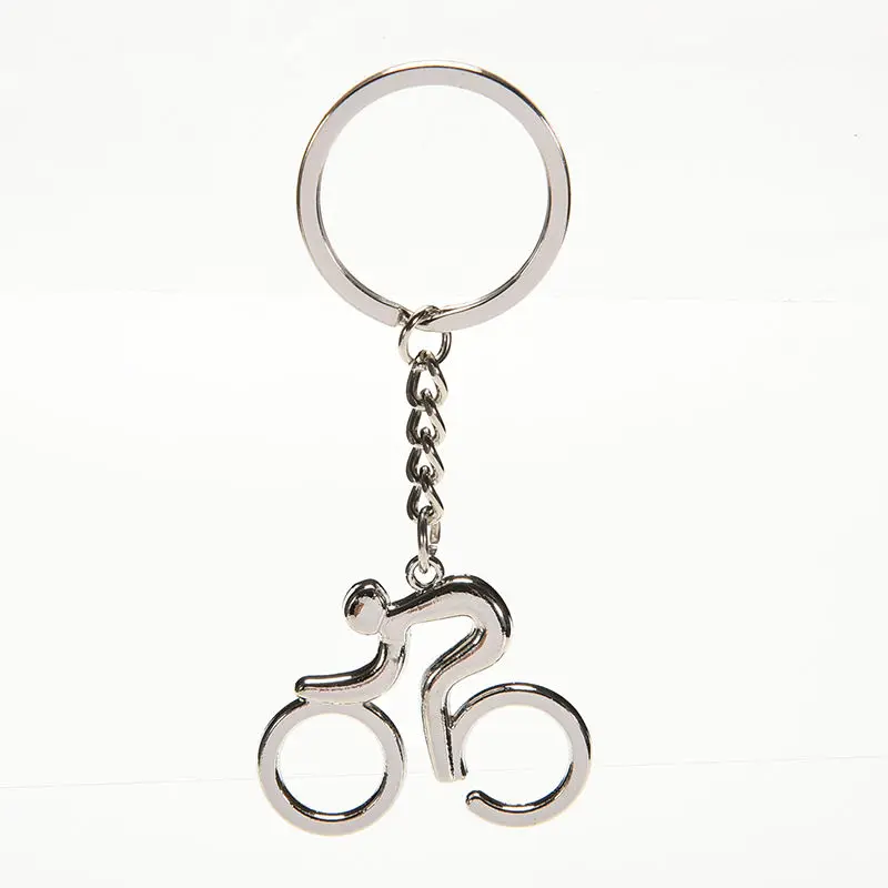 Fashion metal Sporty casual man Road bicycle figure keychain keyring souvenirs creative for bike Cycling lover biker