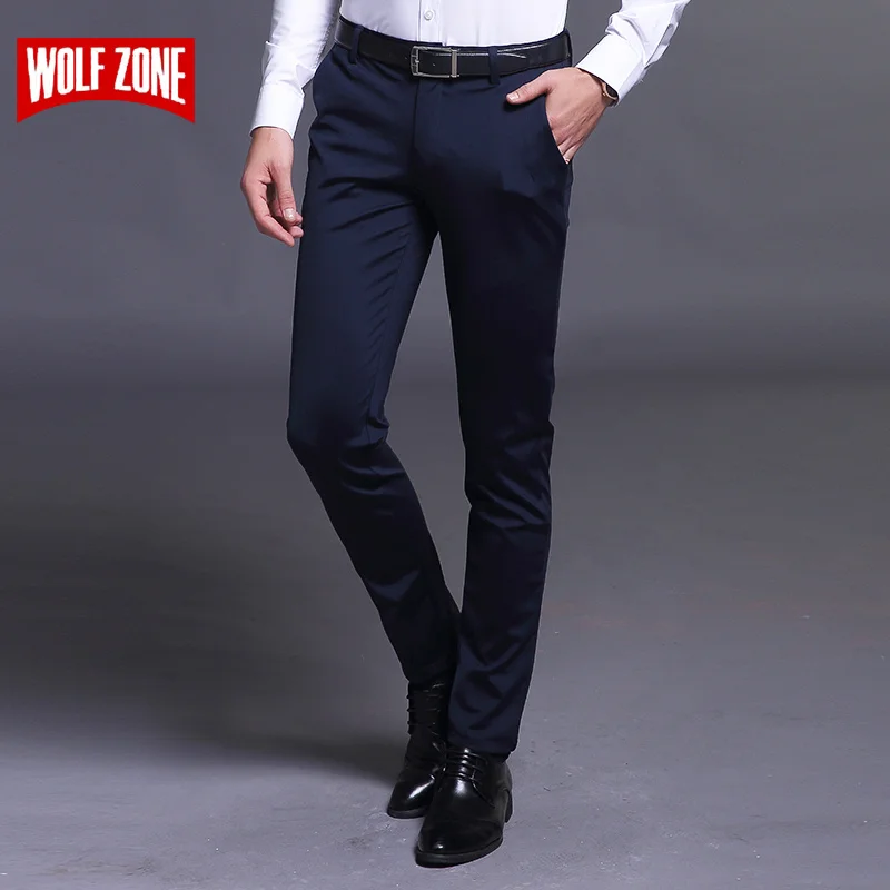 

Spring and Summer Casual Pants Men Brand Clothing High Quality Cotton 2017 New Fashion Male Business Trousers Full Length Flat