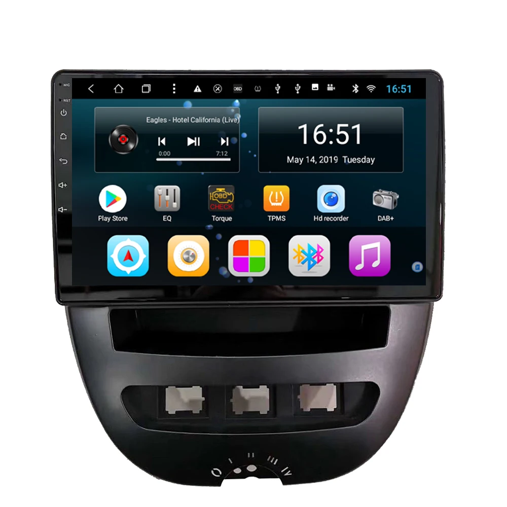 

car radio Bluetooth Steering Wheel precise GPS navigation multi-touch screen mp3 mp4 player for Peugeot 107 9inch Android 8.1