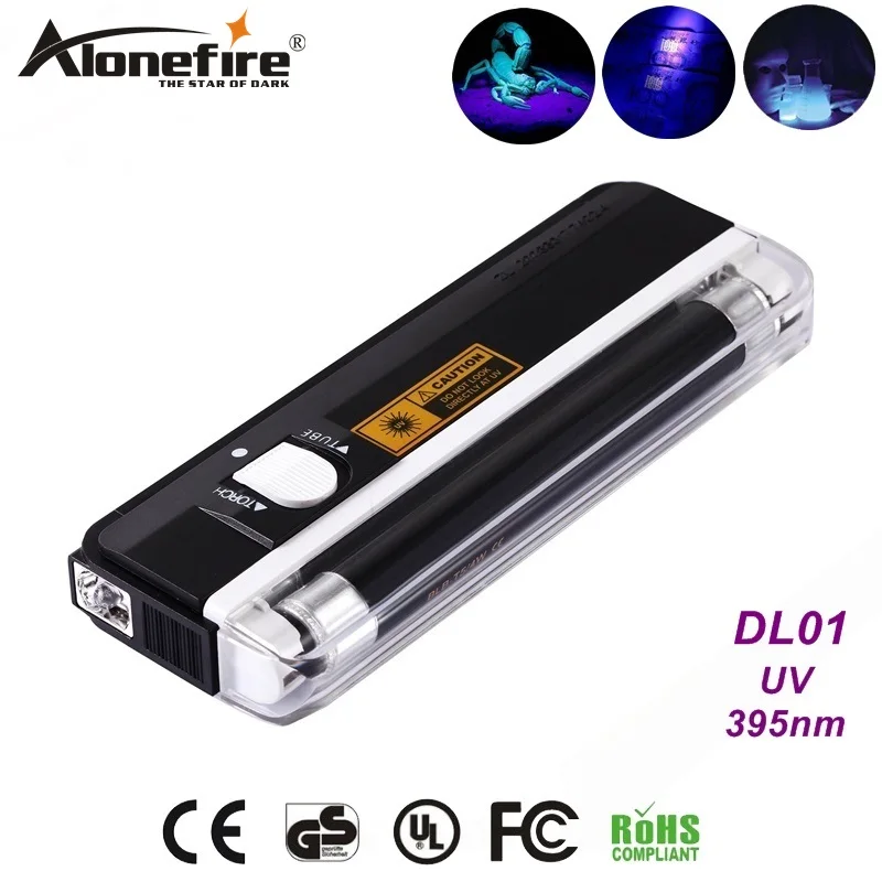 AloneFire DL 01 Handheld blacklight UV Light white Light Flashlight