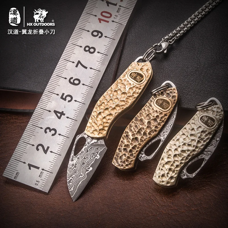 Дешево HX на открытом воздухе dm 006 Дамаск Складной нож, Карман EDC нож, высокого качества Подарочные Ножи Открытый Отдых карманные ножи