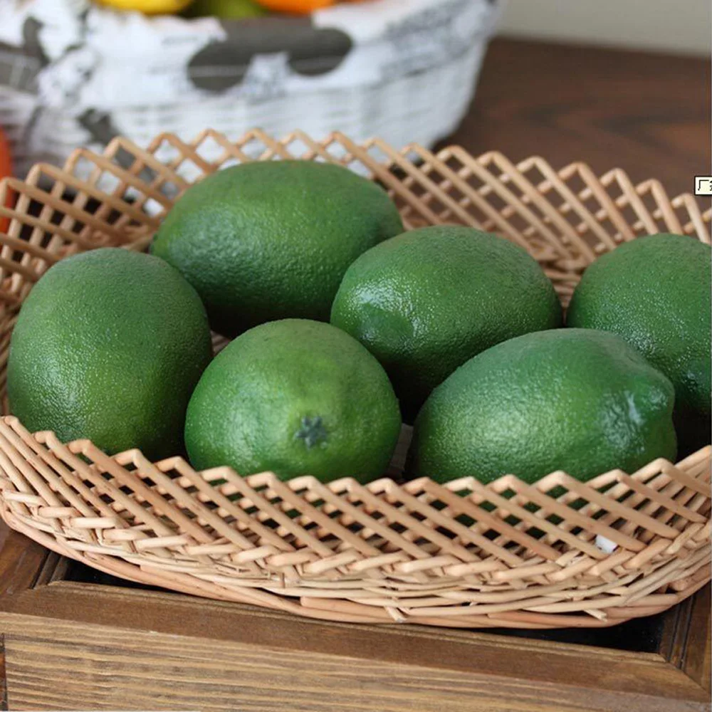 10x Faux Limes Lemons Decorative Foam Artificial Simulation Fruit Home Decors