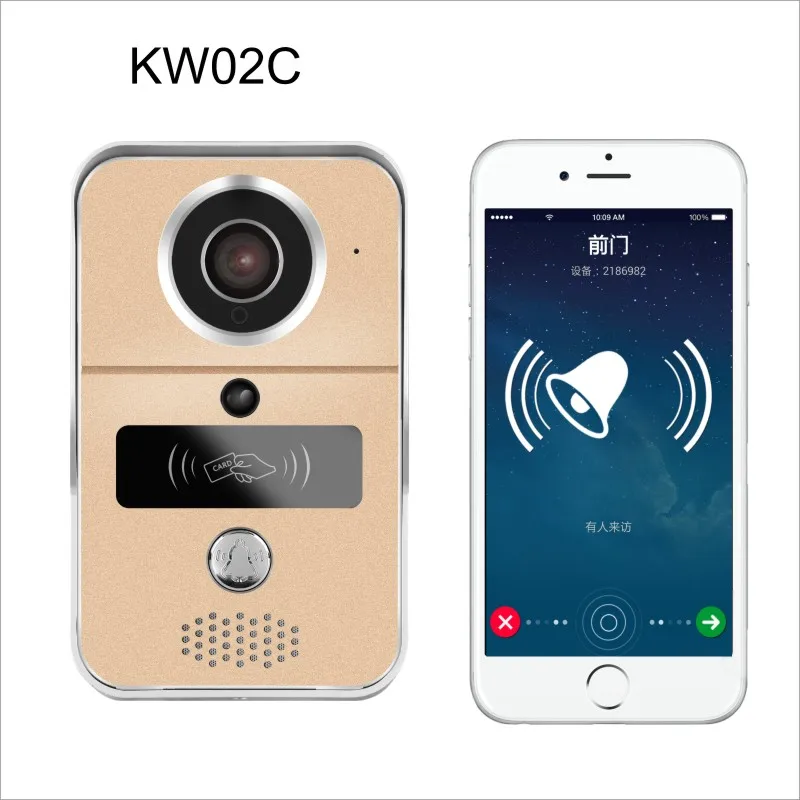 WiFi Video Door Phone Doorbell Home Security Door Wireless Intercom P2P with RFID Keyfobs,Dingdong bell Support iOS and Android