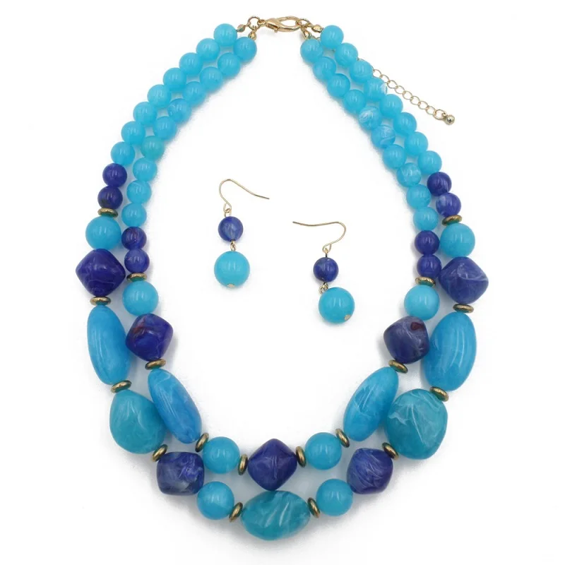 Find Me многоуровневый акриловый длинный воротник с кисточками ожерелье-чокер винтажное крупное ожерелье из бисера женские ювелирные изделия оптом - Окраска металла: blue