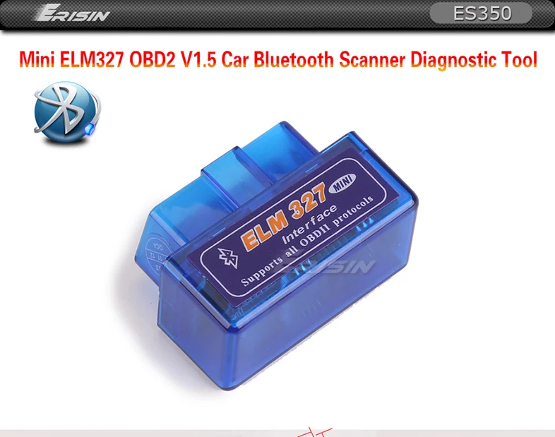 Erisin ES350 Мини ELM327 OBD2 V1.5 автомобильный Bluetooth сканер диагностический инструмент