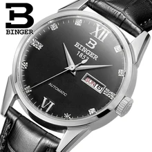 Switzerland men’s watch luxury brand Wristwatches BINGER 18K gold Automatic self-wind full stainless steel waterproof B1128-15