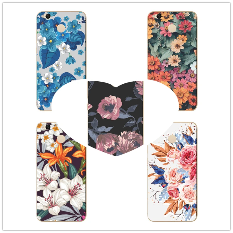 For Xiaomi Redmi 4X Note 4A 3 Case Soft TPU Cover Design charming flower Mi A1 4 Pro Phone Back D123 |