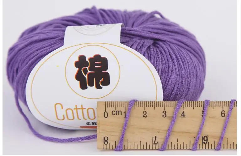 TPRPYN 1 шт. = 50 г хлопковая пряжа для вязания, мягкая чесаная пряжа для вязания крючком, пряжа для ручного вязания, цветная Органическая пряжа