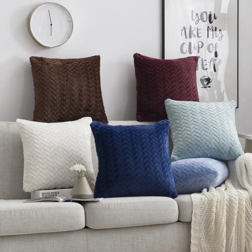 

Cushion Cover 45*45cm Fur Decorative Pillows Home Velvet Pillow Case For Living Room Bedroom Throw Sofa Living Room Decoration