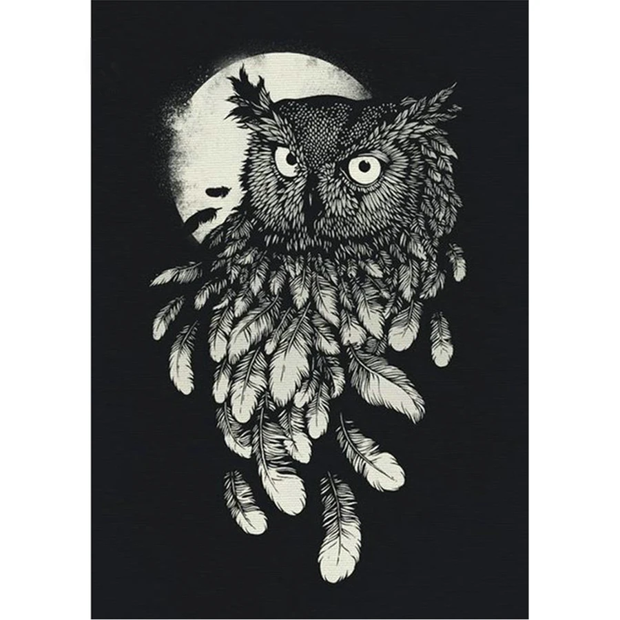 Gambar Owl Hitam Putih Keren