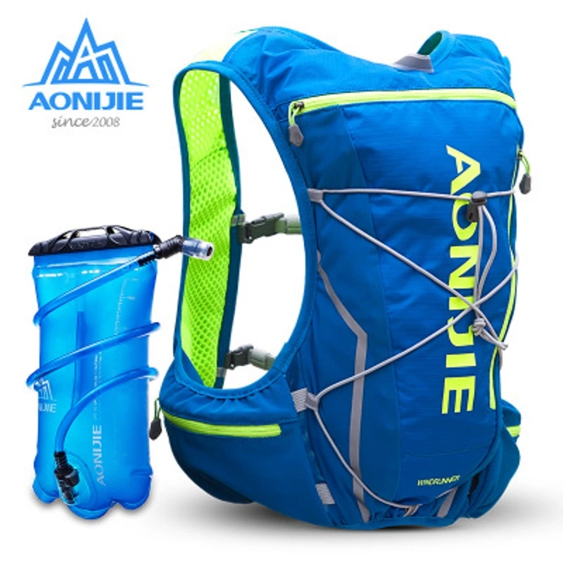 

AONIJIE Men Women 10 L Marathon Running Cycling Backpack With 2L Backpack Water Bladder Bag Outdoor Camping Hiking Bag