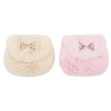 Милая Детская мини-сумка через плечо для маленькой принцессы, модная сумка через плечо с бантом из искусственного меха, сумки bolso mujer