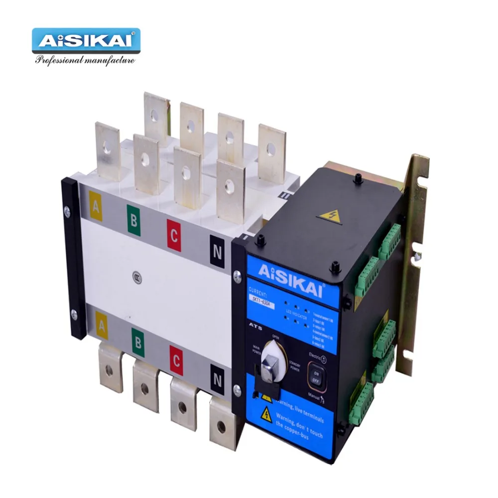 

AISIKAI ATS 630a 4p Controller Automatic Transfer Switch manual three phase smartgen dual power ats panel for generator set