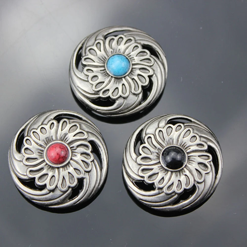 

DIY leather craft wallet decoration vintage screws rivet decoration button rotate stone bedding floral pattern 15pcs/lot