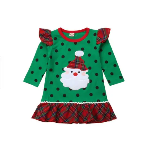 

Toddler Kids Girls Christmas Clothing Cotton Princess Dress Mini Sleeve Cute Outfits Clothes Dresses Girls 0-6T
