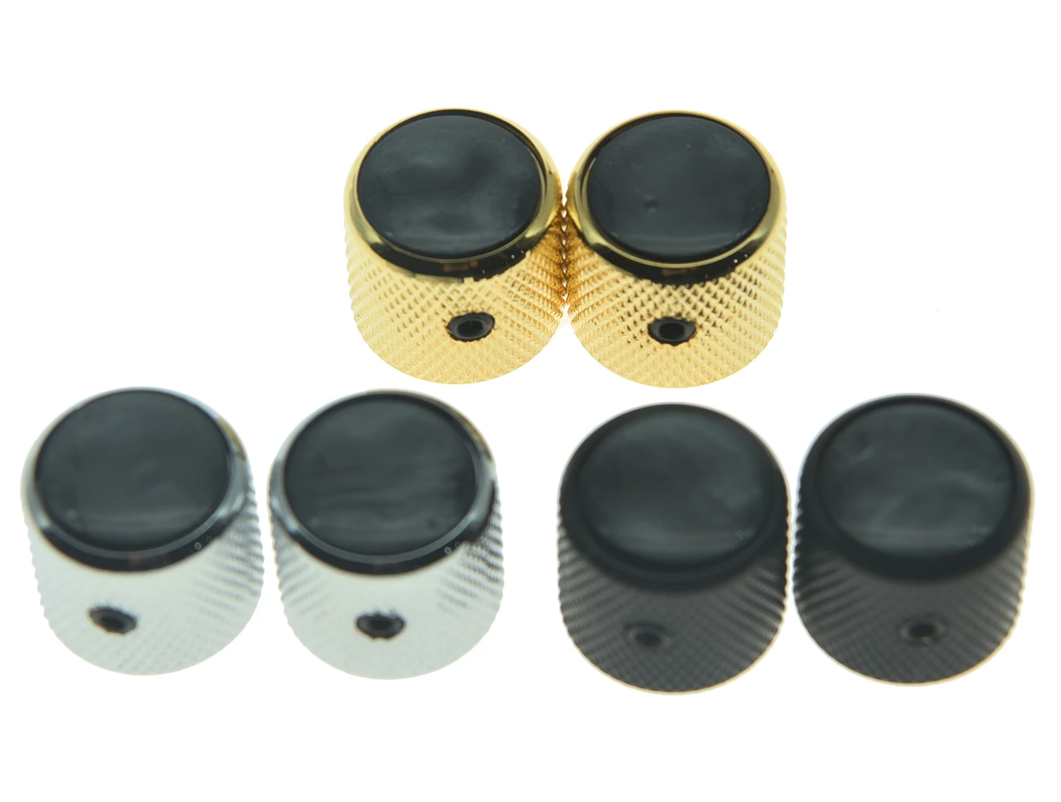 GUYKER Black Abalone Top Dome Knobs Replacement for Tele Telecaster Electric Guitar 1pc