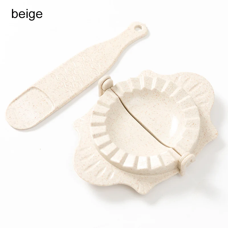 Baking Tools Portable PP Wheat Straw Dumpling Mold Clips Dumpling Maker Device 1Pc Kitchen Accessories Jiaozi Pierogi Mold - Цвет: Бежевый