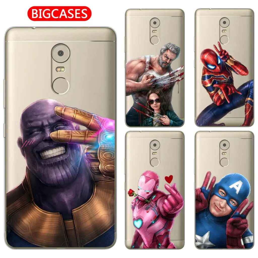 

For Lenovo K6 Note Case Cover 5.5" Soft TPU Silicone Cool Wonder Woman Spiderman Iron Man Hulk Marvel Hero Painted Phone Case