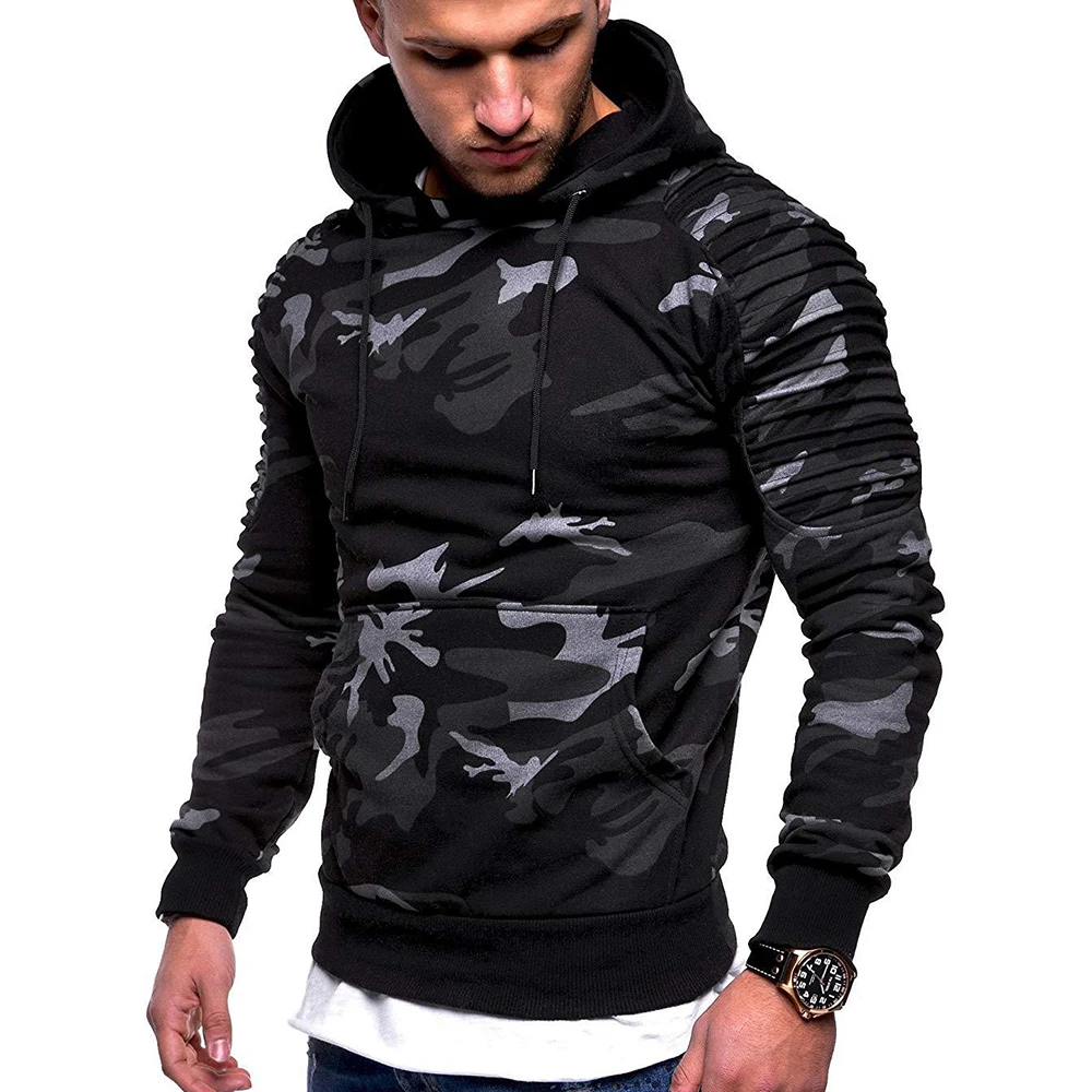 Camo DarkGrey MASCUBE модные камуфляжные толстовки мужские комплекты плотная одежда зимние толстовки хип хоп Уличная однотонная флисовая толстовка мужская одежда - Цвет: Camo DarkGrey