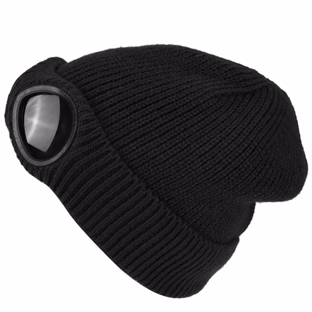 SYi Qarce,, однотонная зимняя вязаная шапка s Skullies Beanies, шапка для женщин и мужчин, Двойная съемная Кепка для очков, NM137-39