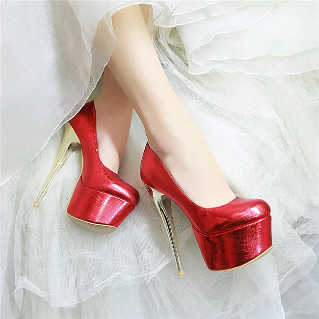 YMECHIC/Модная женская обувь вечерние туфли-лодочки на платформе и высоком каблуке для ночного клуба Большие размеры