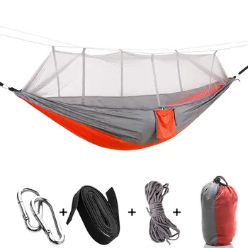 

Outdoor Hiking Travel Backpacking Hammocks Portable Strength Fabric Mosquito Net Camping Hammock Portable Lightweight Hammocks