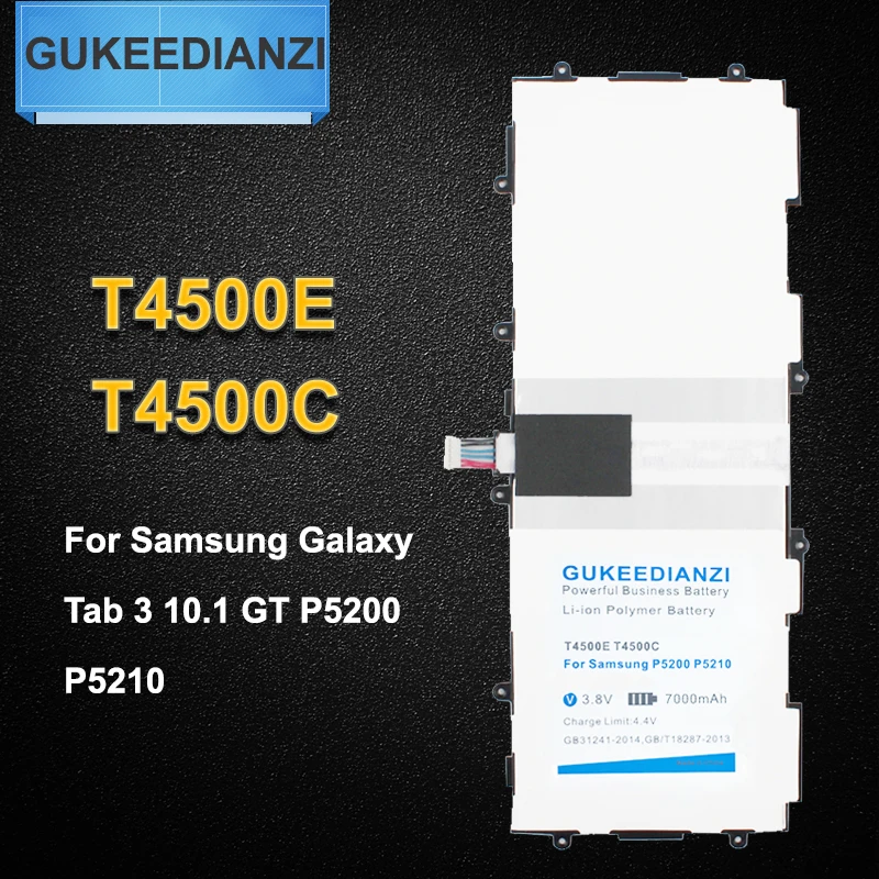 

GUKEEDIANZI T4500E T4500C 7000mAh Tablet Tab3-10.1 Replacement Battery For Samsung Galaxy Tab 3 10.1 GT P5200 P5210 P5220 P5213