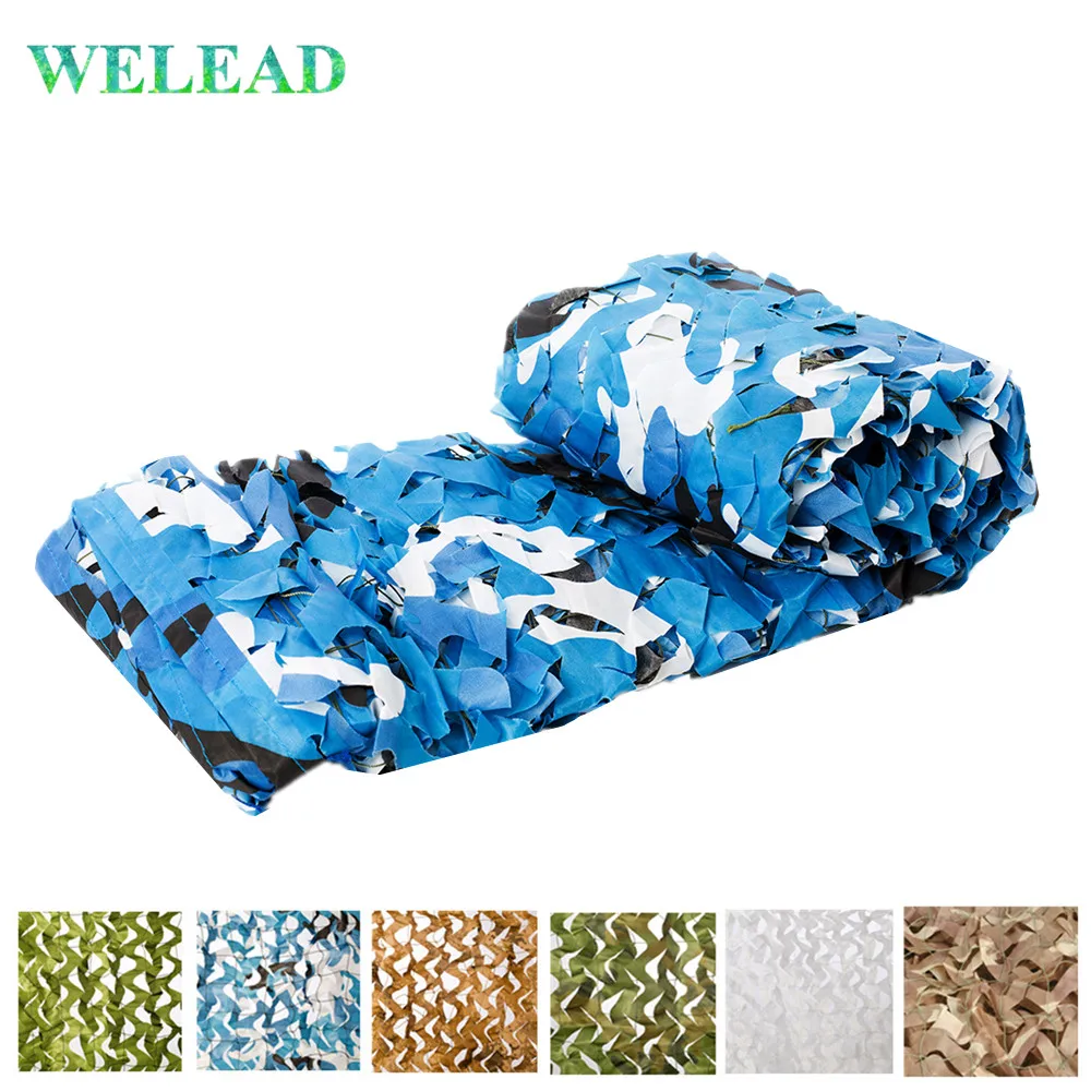 

WELEAD 1.5x5 Reinforced Camouflage Net Mesh White Pool shelter Netting Army Camo Hunting for Garden Hide Pregola Gazebo Awnings