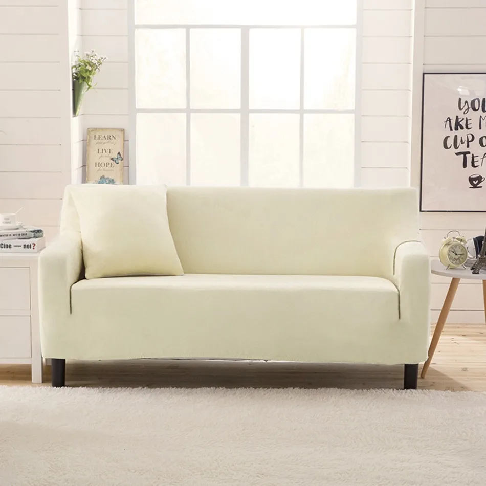 Коричневый вязаный угловой диван, чехлы для гостиной, многоразмерный сплошной цвет, чехол для дивана, эластичный диван, чехлы для диванов - Цвет: MiLuoHuang
