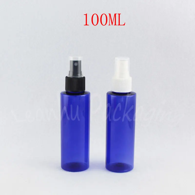 

100ML Empty Blue Plastic Bottles With Spray Pump ,100CC Toner / Water Travel Sub-bottling , Empty Cosmetic Container