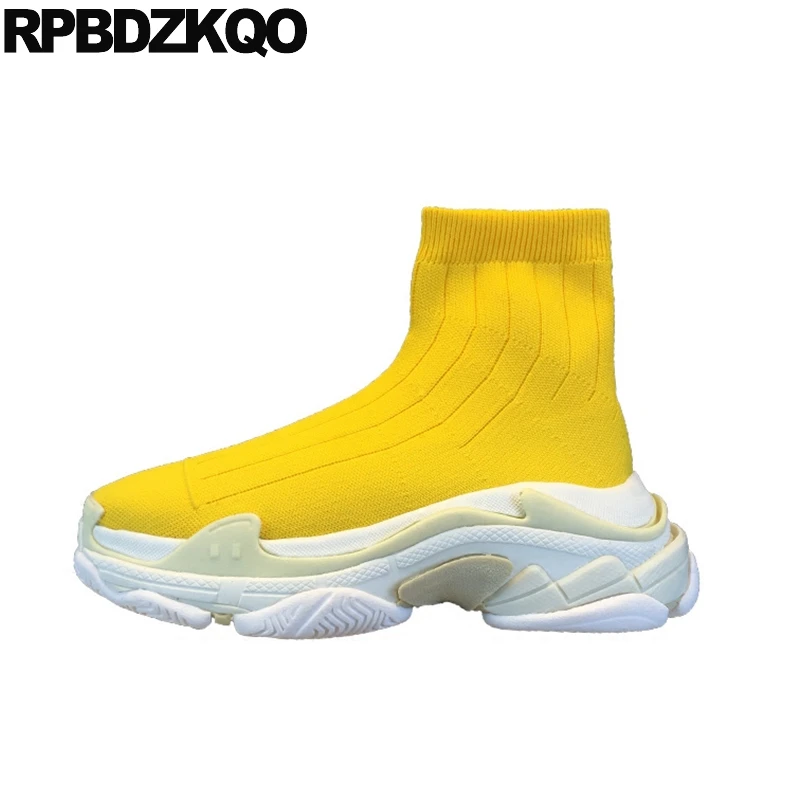 

sneakers platform creepers high top flats designer shoes women luxury 2018 brand breathable muffin 5 yellow trainers elastic