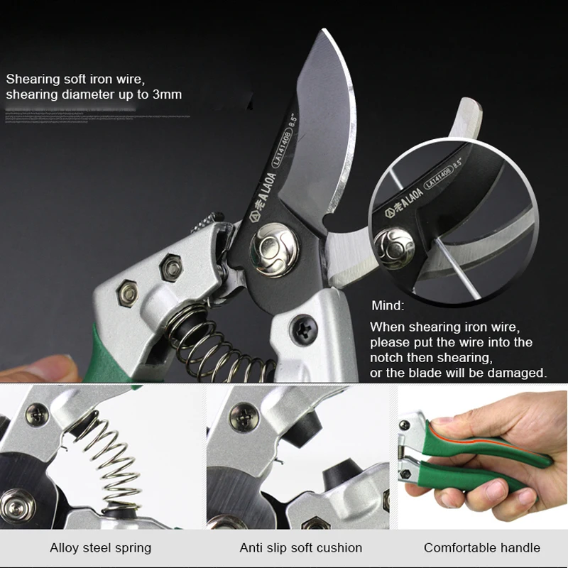 LAOA SK5 Horticulture Fruit Tree Shears Garden Tools Bonsai Pruners Garden Shears Gardening Secateurs Grafting Tool Scissors