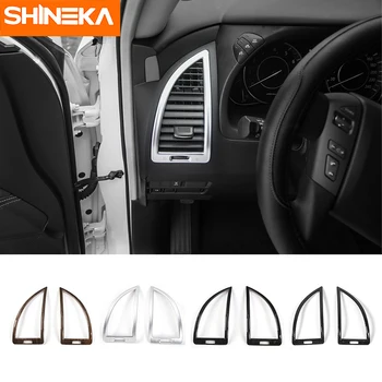

SHINEKA Interior AC Air conditioning Vent Decorative Trim Outlet Cover Frame for Nissan Patrol Y62 2017 Car Accessories ABS 2pcs